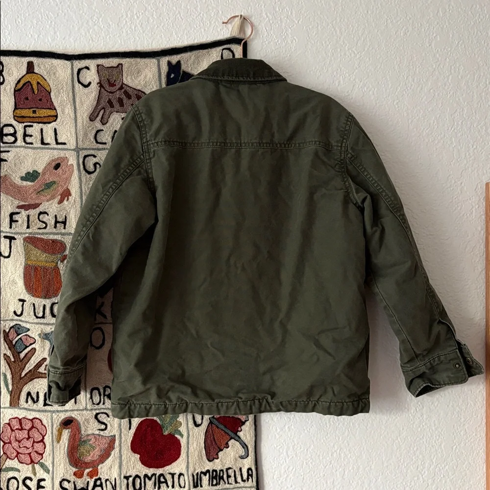 Old Navy Canvas Corduroy-Trim Flannel Lined Barn Chore Jacket Coat for Boys